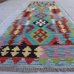 2'9x8'2 Ft Mimana Chubi Runner Rug, Afghan Stunning Handmade Kilim Flatweave Oriental Turkmen Hallway Rug - thumbnail 2