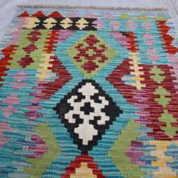 2'9x8'2 Ft Mimana Chubi Runner Rug, Afghan Stunning Handmade Kilim Flatweave Oriental Turkmen Hallway Rug - thumbnail 3