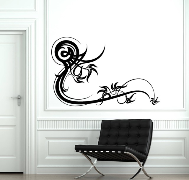 Wall Vinyl Decal Artwork Abstract Floral Ornament Decor For Bedroom - #2715Dn - image 1