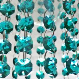 14mm Octagon Peacock Green Chandelier Patina Blue Crystals Droplets Lamp Light Parts Beads Christmas Tree Wedding Decorations Garland Prisms - thumbnail 3