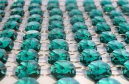 14mm Octagon Peacock Green Chandelier Patina Blue Crystals Droplets Lamp Light Parts Beads Christmas Tree Wedding Decorations Garland Prisms - thumbnail 1