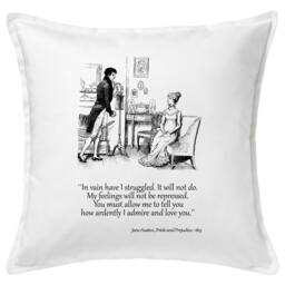 Cushion Cover, Pride & Prejudice Quote. Cushion Cover. Jane Austen. Pillow Cover, Trow - thumbnail 2