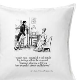 Cushion Cover, Pride & Prejudice Quote. Cushion Cover. Jane Austen. Pillow Cover, Trow - thumbnail 1