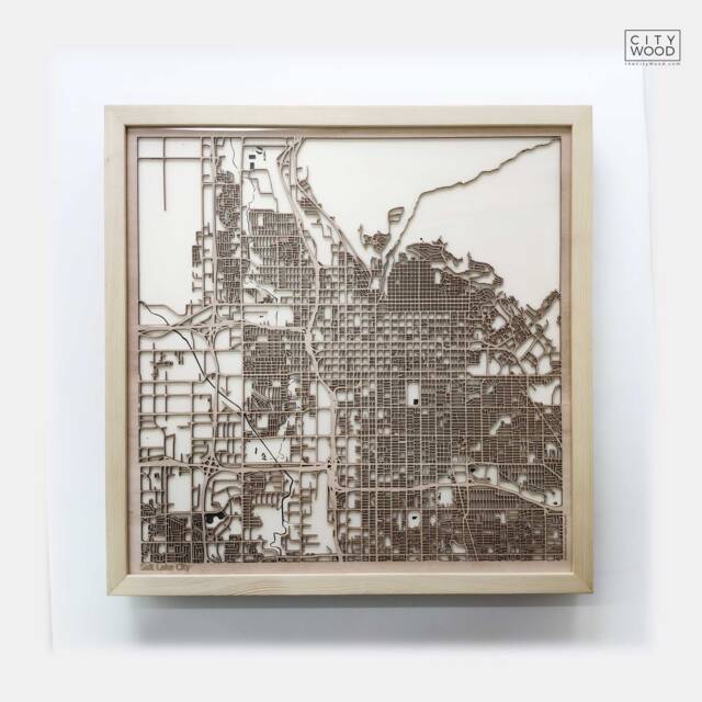 Salt Lake City Wooden Street Map - Laser Cut 3D Minimalist Wall Art - image 1