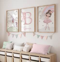 Girls Bedroom Prints, Girls Room Decor, Girls Wall Art, Unicorn Prints, Ballerina Prints, Nursery, Girl Birthday, Dance, Unicorn Decor, Pink Decor - thumbnail 1