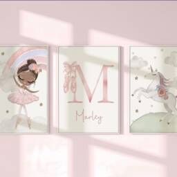 Girls Bedroom Prints, Girls Room Decor, Girls Wall Art, Unicorn Prints, Ballerina Prints, Nursery, Girl Birthday, Dance, Unicorn Decor, Pink Decor - thumbnail 3