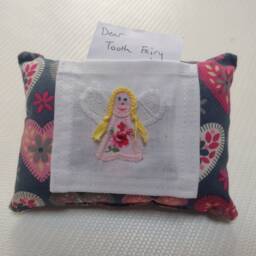 Tooth Fairy Cushion Heart Pink Floral - thumbnail 2