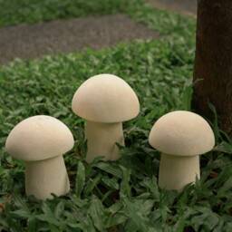 3 Set Mushroom Stone Carving, Garden D??cor, Statue, Mushroom, Room Home Christmas Gift, Housewarming - thumbnail 2