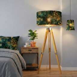 Handmade By Order Luxury Emerald Dark Green Marble Abstract Art Velvet Drum Lamp Shade Pendant Light All Shapes & Sizes Linin - thumbnail 2