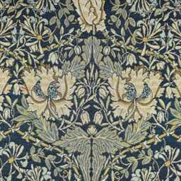 Custom Made William Morris Honeysuckle Navy Blackout/Lining Curtains 3 - thumbnail 1