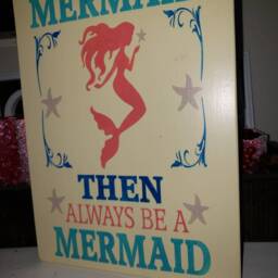 Always Be Yourself Unless You Can A Mermaid Sign Large Wood Wall Hanging Girls Bedroom Decor Nursery - thumbnail 3