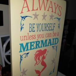 Always Be Yourself Unless You Can A Mermaid Sign Large Wood Wall Hanging Girls Bedroom Decor Nursery - thumbnail 2