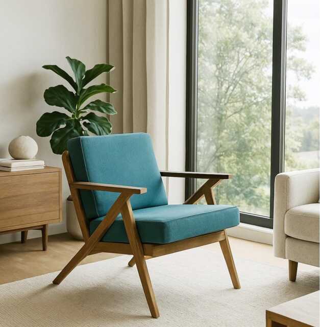 "Custom Seat Cushions/Microvelour Set Of 2 Cushion For Armchair Pouf Different Thickness - 3""/ 4" - image 1