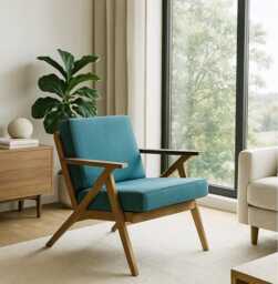 "Custom Seat Cushions/Microvelour Set Of 2 Cushion For Armchair Pouf Different Thickness - 3""/ 4" - thumbnail 1