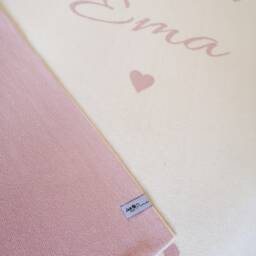 Personalized Heart Baby Blanket - Ultra-Soft Organic Cotton, Knitted-In Name, Toddler Throw Gift - thumbnail 2