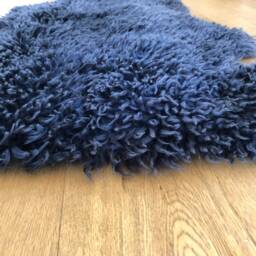 Dark Grey Sheepskin Rug , Curly Sheepskin, Quad Rug, Fur Throw, Interior Accessory Decor - thumbnail 2