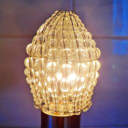 Chandelier Inspired Moroccan Glass Bead Light Bulb Candle Cover Sleeve Pendant Lamp Better Than Shade Clear Crystals Drops - thumbnail 2