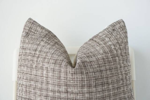 Brown Neutral Hemp Hand Woven Pillow Cover - image 1