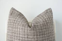 Brown Neutral Hemp Hand Woven Pillow Cover - thumbnail 1