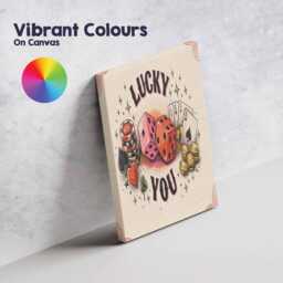 Lucky You Dice Canvas Wall Art Fun Playful Bold Pop Modern Statement Bedroom Living Room Office Colourful Casino Decor Print Cool Gift - thumbnail 3