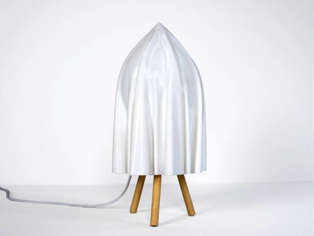 Draped Lampshade Table Lamp - 3D Printed Cloth Effect, Recycled Plastic - image 1