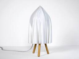Draped Lampshade Table Lamp - 3D Printed Cloth Effect, Recycled Plastic - thumbnail 1