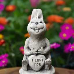 Concrete Easter Bunny Statue Stone Rabbit Sculpture Cement Garden Hare Figurine Outdoor Yard Decor Lover Gift Holiday Ornament - thumbnail 4