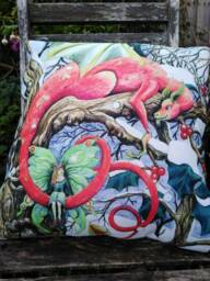 Snow Dragon & His Fairy Cushion Cover Scatter Pagan Wiccan Home Decor Sofa Chair Got Christmas - thumbnail 1
