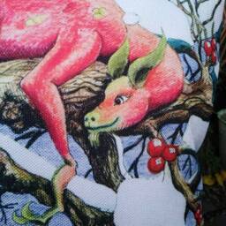 Snow Dragon & His Fairy Cushion Cover Scatter Pagan Wiccan Home Decor Sofa Chair Got Christmas - thumbnail 2