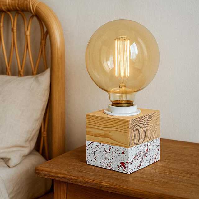 Scandinavian Decor Modern Table Lamp, Rustic Bedside Modern Farmhouse Small Lamp - image 1