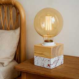 Scandinavian Decor Modern Table Lamp, Rustic Bedside Modern Farmhouse Small Lamp - thumbnail 1