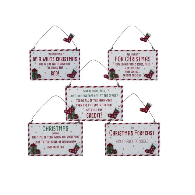 Christmas Plaque Xmas Decorations Humourous Sign Sarcastic Dry Sense Of Humour Home Decor Secret Santa Gift - image 1