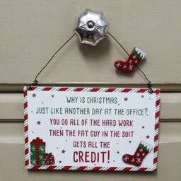Christmas Plaque Xmas Decorations Humourous Sign Sarcastic Dry Sense Of Humour Home Decor Secret Santa Gift - thumbnail 3