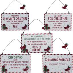 Christmas Plaque Xmas Decorations Humourous Sign Sarcastic Dry Sense Of Humour Home Decor Secret Santa Gift - thumbnail 2