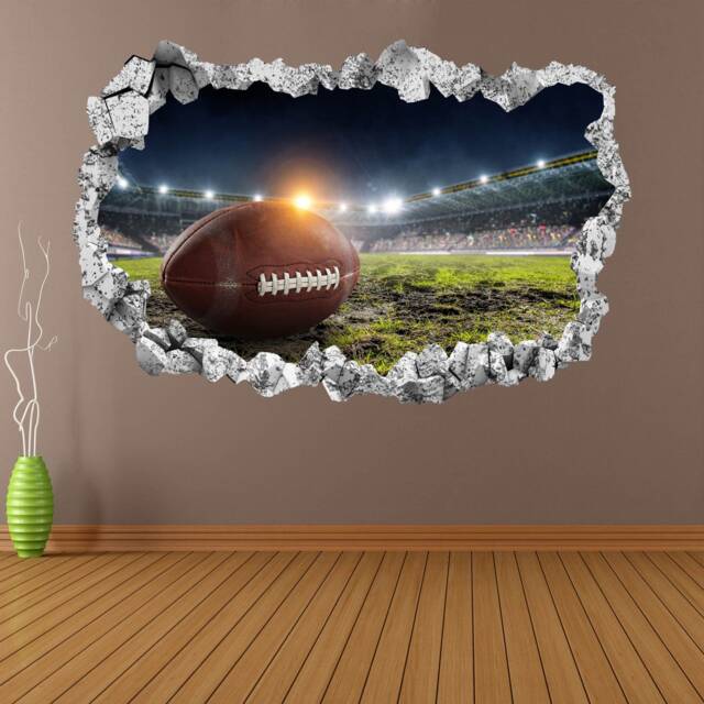 Rugby Ball Stadium Sport Wall Sticker Mural Decal Print Art Kids Bedroom Decor Km4 - image 1