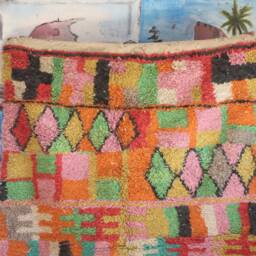 Colorful Moroccan Rug, Custom Fabulous Boujad Abstract Multicolored Carpet, Handmade Bohemian Rug - thumbnail 2