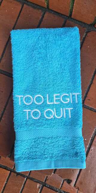 "Too Legit To Quit Gym Towel Personalized Fitness Gift - 16""x 26" - image 1
