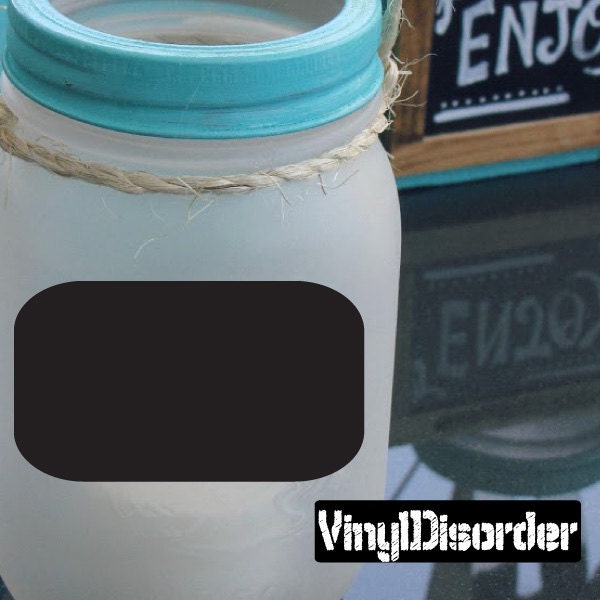 Jar Chalkboard Label Vinyl Wall Decal Or Car Sticker - Mv012Et - image 1