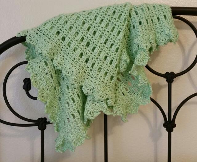 Crocheted Seafoam Green Baby Blanket - image 1