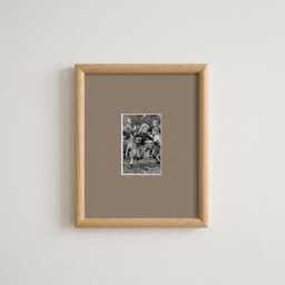 Oak Wood Picture Frame, Colorful Matboard, Custom Opening Size 2x3 4x6 5x7 - thumbnail 2