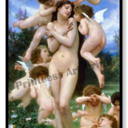 Bouguereau Cupids & Angels Art Prints, Set Of 4, 1800S Fine - thumbnail 2