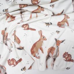 Personalized Organic Cotton Baby Blanket - Reversible Woodland Print - thumbnail 2