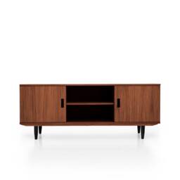 Mid-Century Sideboard, Dresser, Commode, Credenza Made Of Oak Veneer - Teak Colour Livlo T-S15 - thumbnail 1