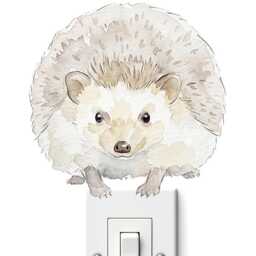 Hedgehog Wall Decal, Fabric Watercolor Sticker, Woodland Nursery, Forest Animal - thumbnail 3