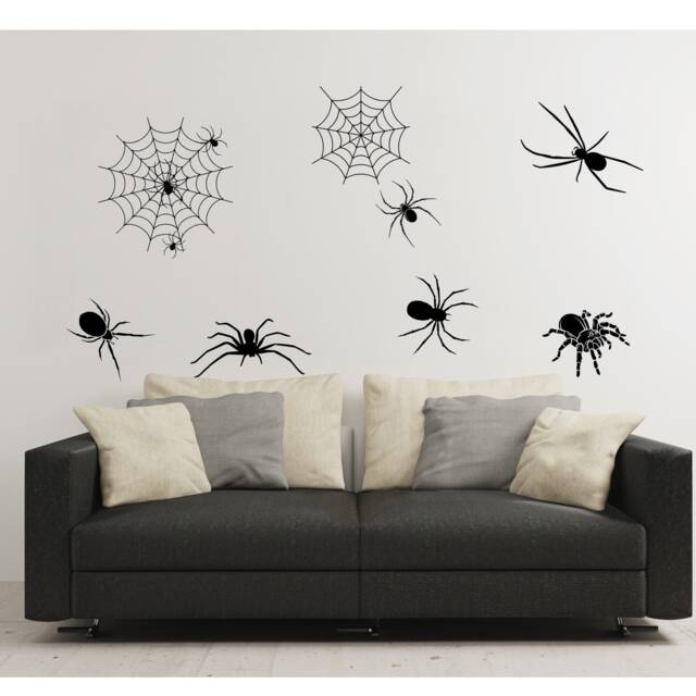Halloween Decor, Spider Decals, Web Party Decorations, Wall Web Decals - image 1