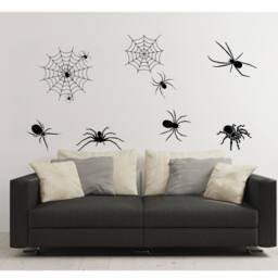 Halloween Decor, Spider Decals, Web Party Decorations, Wall Web Decals - thumbnail 1