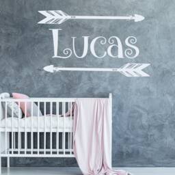 Personalized Name Wall Decal - Boho Nursery Decor Boy Tribal Arrow Stickers Playroom Kids Bedroom S60 - thumbnail 3