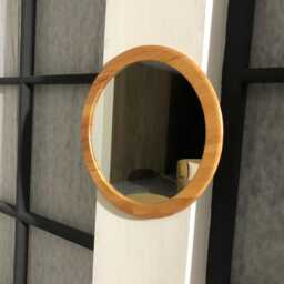 Round Solid Wood Wall Mirror - Modern Beechwood, 18 Inch - thumbnail 3