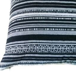 Black & White Textured Stripes Wooven Pillow Cover Kilim Style Grey Cream Ivory Bohemian Cushion Native Ethnic Farmhouse Boho Home Decor - thumbnail 4