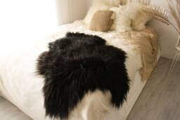 On Sale Big Sale Black Sheepskin - Icelandic Real Rug Scandinavian Sheep Skin- Shaggy Chair Cover Home Decor - thumbnail 1